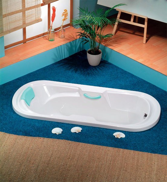 LINDA oválná vana 190x88x43cm, bílá vč. podhlavníku